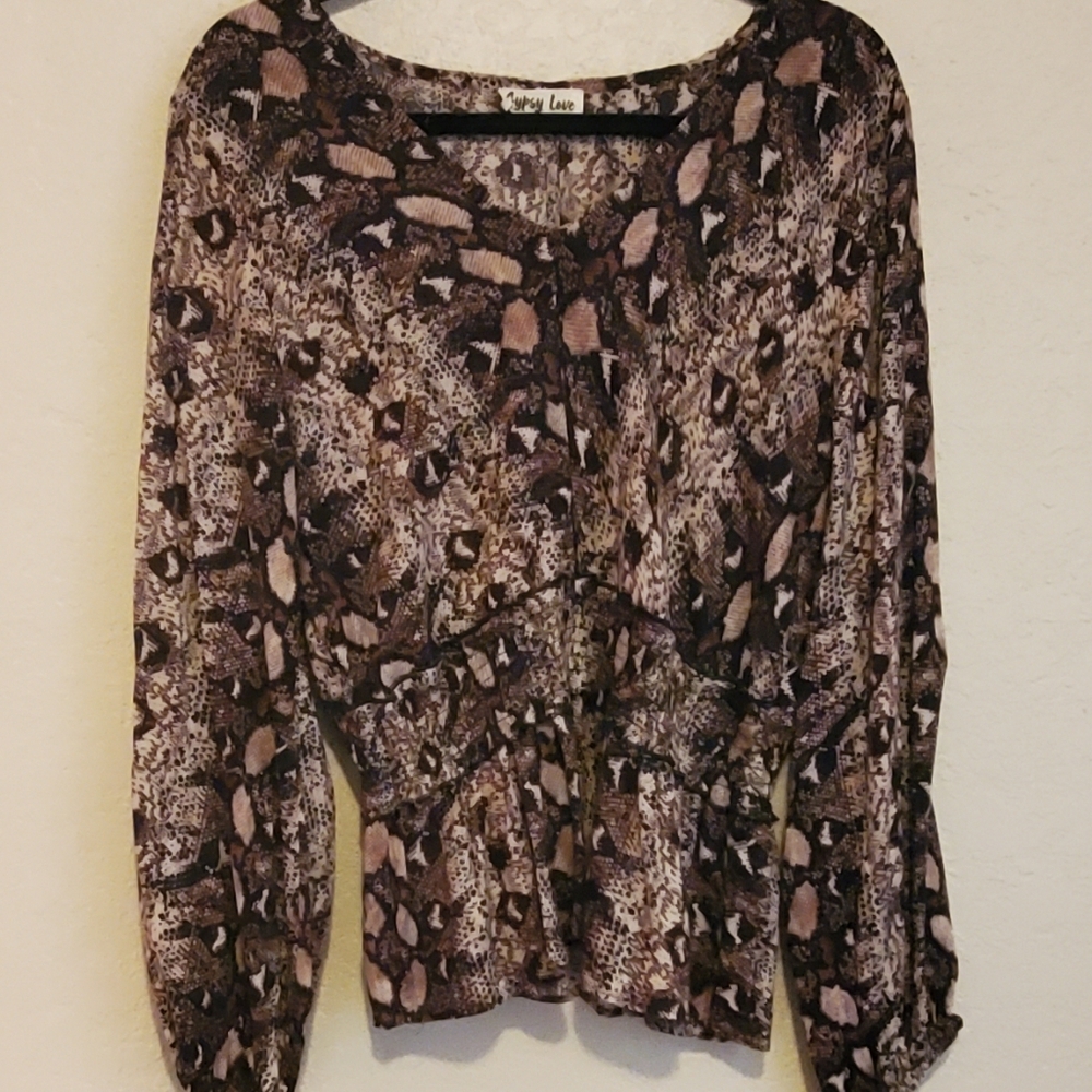 Gypsy Love Snakeprint Peasant Blouse